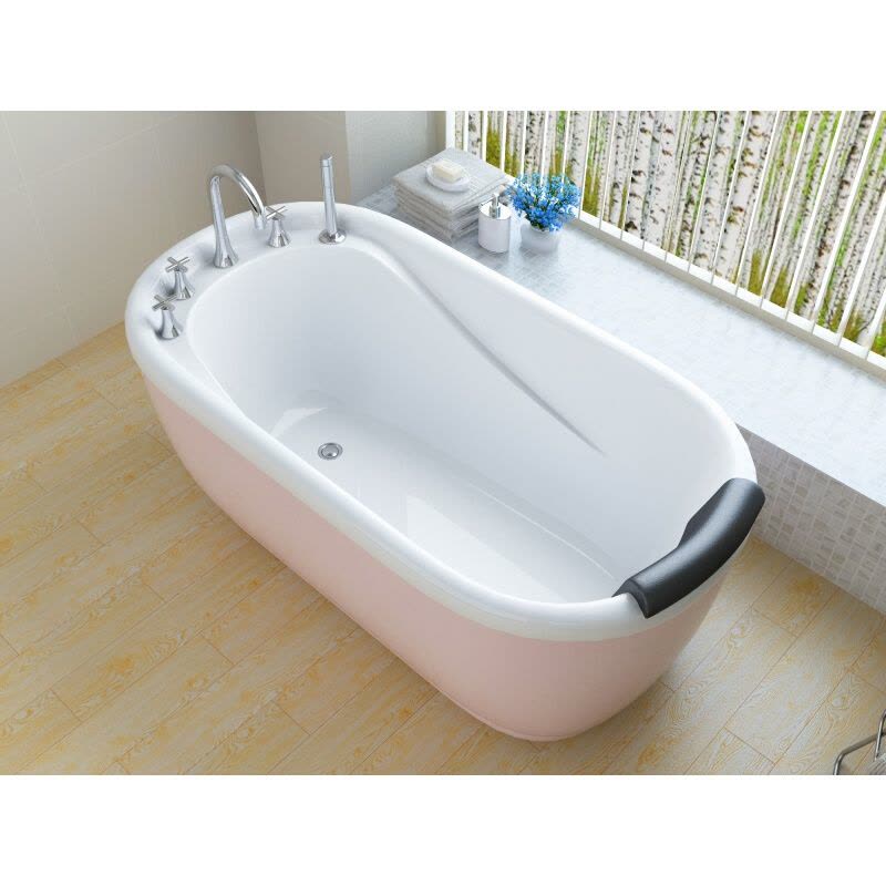 多彩独立式浴缸家用落地式环保浴缸水疗冷热排水器泡澡瀑布沐浴洗都市诱惑图片