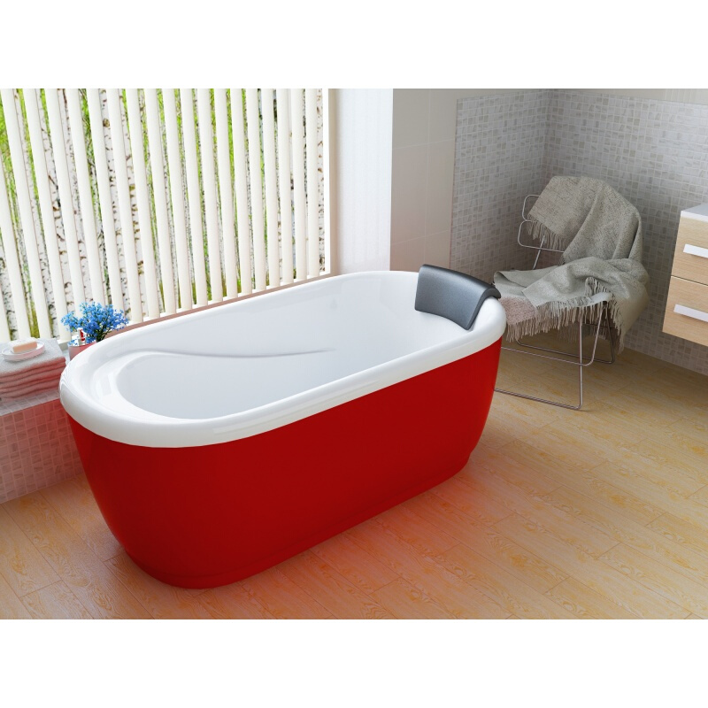 浴盆独立式家用浴缸多功能排水器淋浴普通落地冷热缓解疲劳淋浴落 &asymp1.4m 彩色空缸
