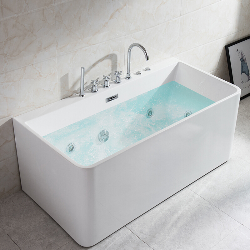 一体式浴缸独立式浴缸亚克力无缝浴缸小户型嵌入式浴缸都市诱惑高清大图