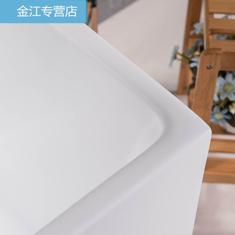 迷你加深泡澡小户型浴缸独立式亚克力家用普通正方形坐凳小浴池盆四裙有座空缸90公分请买1米备注都市诱惑图片