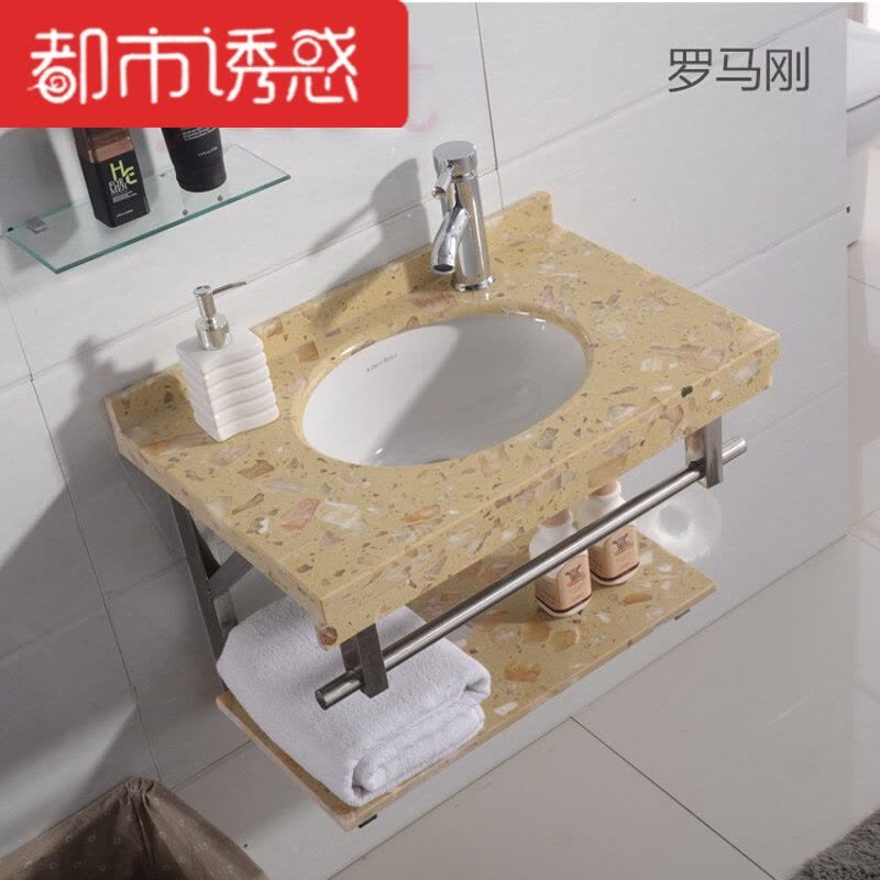 大理石挂墙式洗脸盆卫生间洗手盆柜组合卫浴支架盆洗漱台洗脸池都市诱惑图片