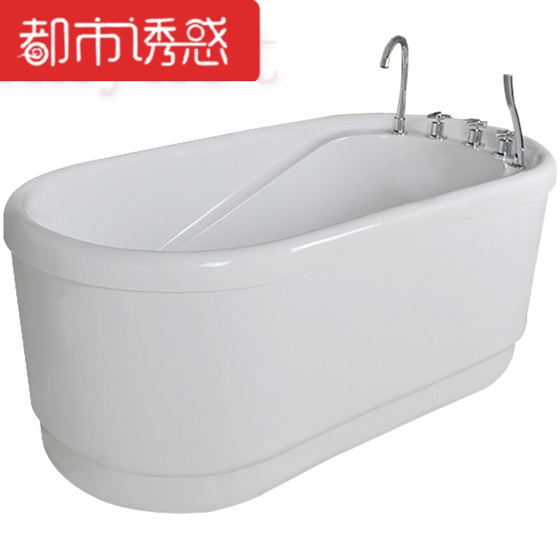 家用浴缸亚克力独立式浴盆双层保温D800款普通浴缸 1.6M 内白外彩标配