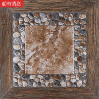 复古田园仿古砖室外露台庭院地面防滑地砖仿鹅卵石纹阳台木纹瓷砖H40401400x400都市诱惑