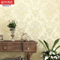 欧式无纺布墙纸3D立体客厅卧室书房电视背景大马士革壁纸黄色66021仅墙纸都市诱惑