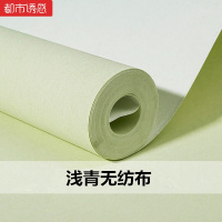 纯色壁纸单色素色蚕丝无纺布卧室客厅欧式简约现代风格北欧墙纸浅青色仅墙纸都市诱惑