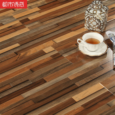 12mm立体仿古复古做旧强化复合木地板怀旧彩色拼接油漆咖啡店九拼C1031㎡都市诱惑