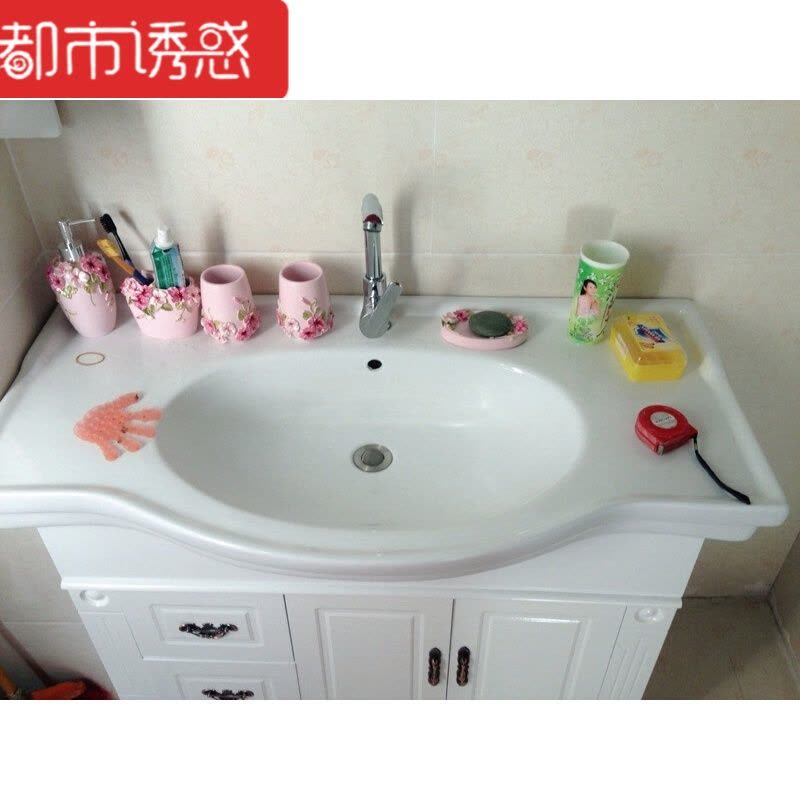 浴室柜仿古落地洗脸盆柜欧式pvc板防水洗漱台盆卫生间小户型都市诱惑图片