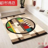 手工腈纶卧室地毯飘窗家用茶几黑白抽象现代风格客厅地毯都市诱惑