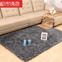 加厚满铺榻榻米简约地毯客厅家用茶几现代床边垫沙发长毛卧室地毯黑白色(弹力+旗)2X3米送门垫(都市诱惑