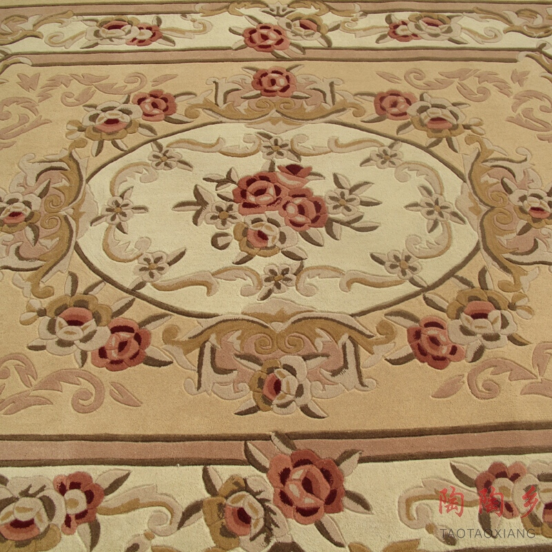 中式纯羊毛床边欧式澳毛飘窗地毯客厅门厅茶几可定制沙发卧室地毯如图色(预售)都市诱惑