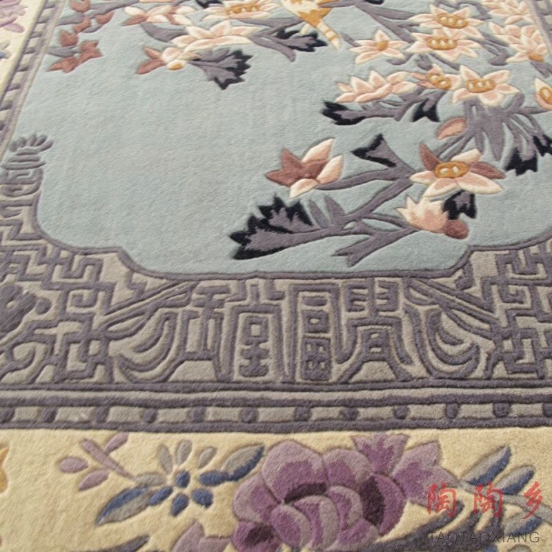 手工茶几纯新西兰羊毛地毯客厅欧式田园时尚满铺可定制卧室地毯如图色(预售)都市诱惑图片