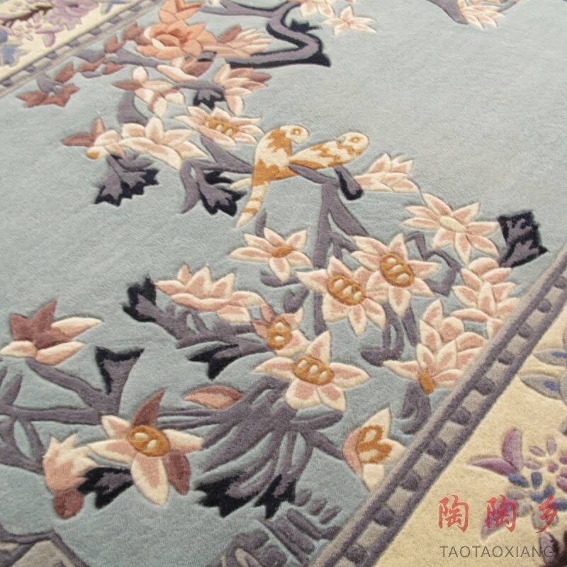 手工茶几纯新西兰羊毛地毯客厅欧式田园时尚满铺可定制卧室地毯如图色(预售)都市诱惑图片