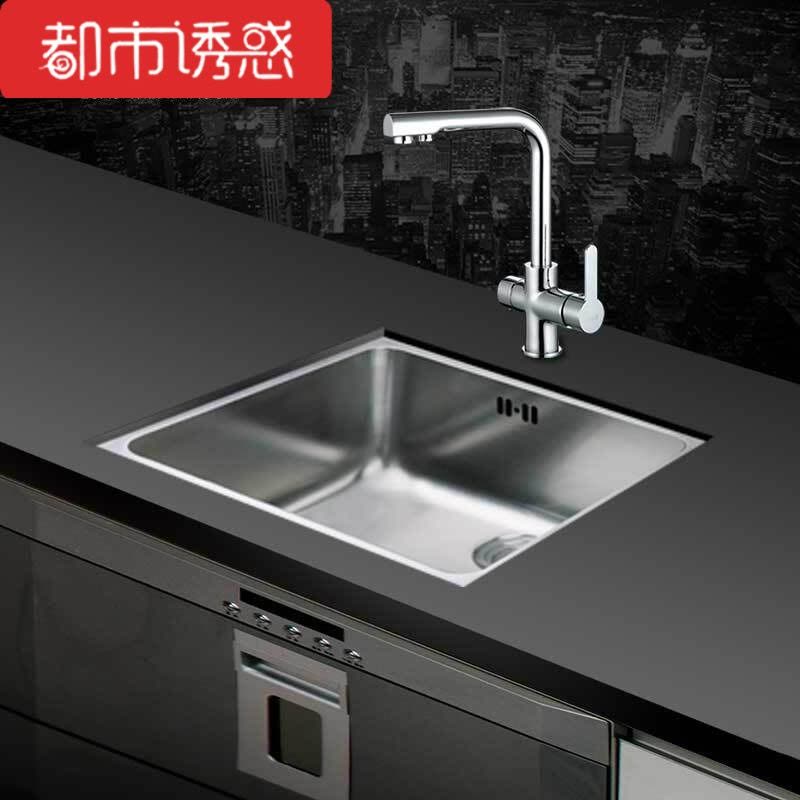 304不锈钢材料一体拉伸方形加厚厨房水槽单槽洗菜盆都市诱惑图片