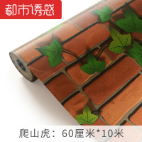 仿砖墙贴3d立体视觉防潮防霉墙纸壁纸自粘10米宿舍背景墙加厚防水SA-1006爬山虎60cm*10m超大都市诱惑