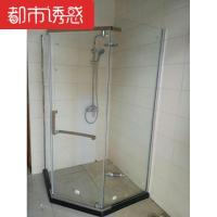 定制淋浴房简易钻石型304不锈钢卫生间浴室钢化玻璃隔断1200+1200送石基不含蒸汽都市诱惑