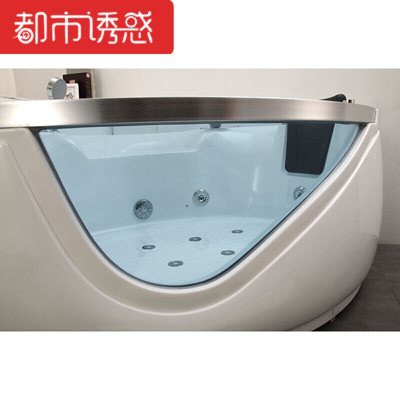 双人浴缸三角形/扇形家用情侣欧式恒温亚克力冲浪按摩盆1.5米五件套缸&asymp1.5M都市诱惑