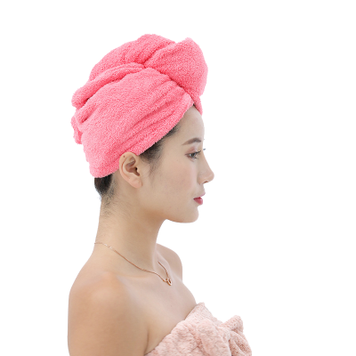 斜月三星 珊瑚绒成人用款干发帽 吸水易干发巾 沐浴裹头巾