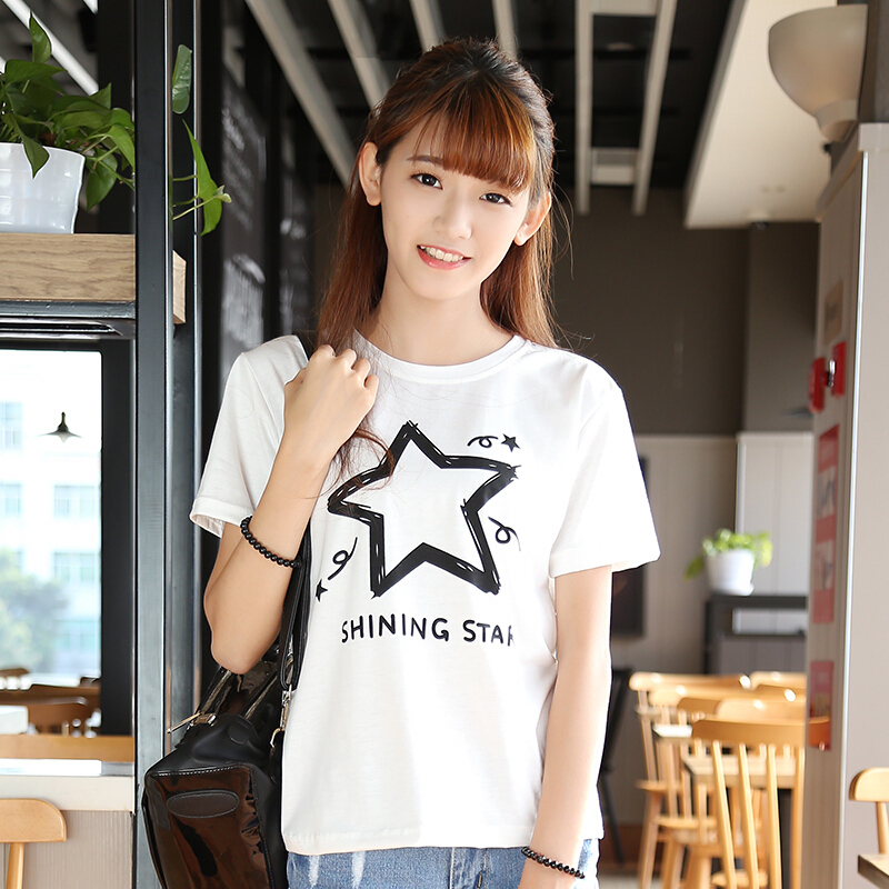 1213141516岁大童少女孩夏天衣服初中学生韩版短袖t恤女夏装l白色