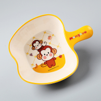 五和MH342萌猴苹果碗儿童食品级A5密胺餐具宝宝碗盘水杯调羹可爱贴花幼儿园餐厅主题乐园餐具