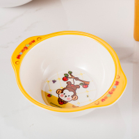 五和MH-202萌猴双耳碗儿童食品级A5密胺餐具宝宝碗盘水杯调羹可爱贴花幼儿园餐厅主题乐园餐具