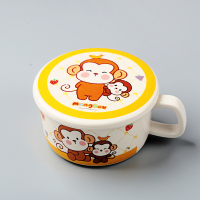 五和MH-695萌猴小号杯碗儿童食品级A5密胺餐具宝宝碗盘水杯调羹可爱贴花幼儿园餐厅主题乐园餐具