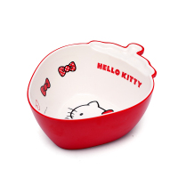 凯蒂猫草莓碗五和hellokitty儿童食品级A5密胺餐具宝宝碗盘水杯调羹可爱贴花