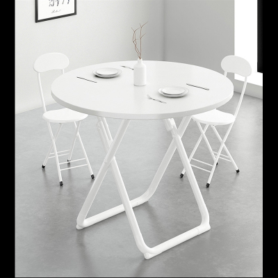可折叠圆桌餐桌家用古达小户型现代简约古达休闲圆形桌子洽谈桌椅组合饭桌