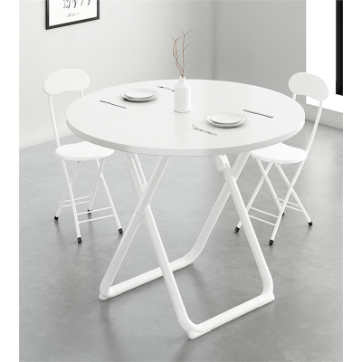 可折叠小圆桌餐桌古达家用小户型简约圆形桌子洽谈简易桌椅组合吃饭桌
