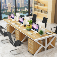 办公室桌子屏风电脑卡座简约现代职员古达办公桌椅组合46双人员工位