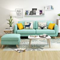 阿斯卡利北欧风格布艺沙发小户型简约现代客厅单双人三人整装日式公寓(waA)