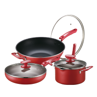 苏泊尔火红点瑰丽不粘三件套TP1710K