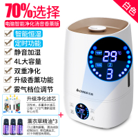 志高(CHIGO)加湿器多重净化4l大容量 定时功能 家用卧室小型大喷雾孕妇婴儿空气净化器消音香薰版 白色