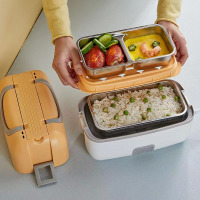 志高 (Chig)电热饭盒 保温可插电加热自热蒸煮菜带热饭神器锅桶上班族便携 黄色双层款