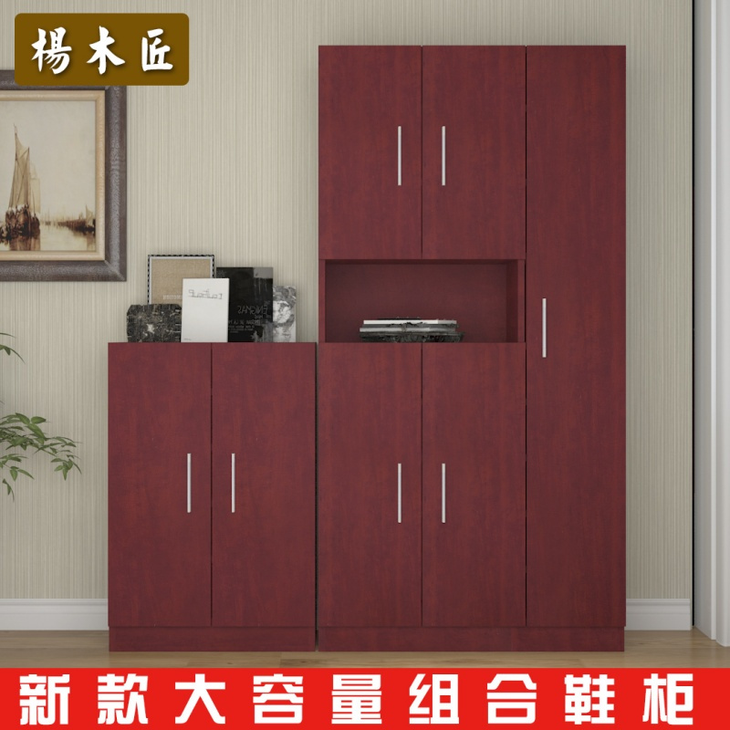 玄关柜烤漆中式带门无门翻斗鞋架大容量现代简约实木鞋柜
