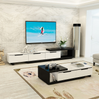 客厅现代简约烤漆电视柜茶几组合套装卧室钢化玻璃伸缩电视柜组合