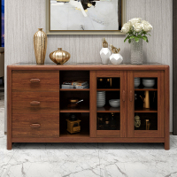 尋木匠中式实木餐边柜简约现代家用茶水柜大容量餐厅酒柜厨房收纳碗橱柜