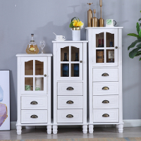 尋木匠夹缝柜30cm美式实木小酒柜客厅柜子边角窄斗柜收纳储物柜电视边柜