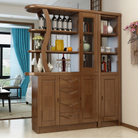 尋木匠实木酒柜隔断柜客厅入户玄关柜间厅柜现代简约新中式双面屏风鞋柜