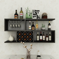 尋木匠现代简约墙上酒柜壁挂式创意红酒架客厅实木墙壁装饰悬挂式置物架