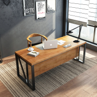 尋木匠工业风主管办公桌老板桌子实木桌简约现公室经理桌单人电脑桌