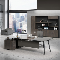 尋木匠新中式老板桌办公桌椅组合简约现代总裁大班台创意经理工作台单人