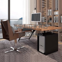 尋木匠美式loft工业风实木电脑办公桌北欧书桌老板桌原木工作桌工作台