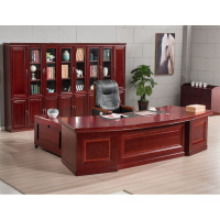 尋木匠老板桌大班台油漆班台主管桌经理桌总裁桌办公桌椅组合领导单人桌
