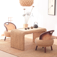 尋木匠阳台榻榻米茶几飘窗桌藤编茶桌椅组合家用民俗禅意日式地桌炕桌