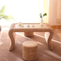 尋木匠藤编榻榻米茶几阳台桌椅组合功夫茶台泡茶桌禅意实木飘窗日式地桌