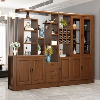 尋木匠实木酒柜鞋柜一体靠墙进玄关柜客厅双面隔离柜间厅柜隔断柜