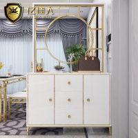 尋木匠轻奢间厅柜后现代客厅隔断柜玄关柜北欧简约屏风柜储物家具镀金