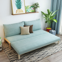 尋木匠北欧实木可折叠沙发床两用双人小户型多功能简约现代网红推拉沙发