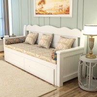 尋木匠实木沙发床客厅1.8双人推拉坐卧两用多功能伸缩抽拉床小户型