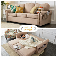 尋木匠美式科技布沙发床小户型可折叠客厅两用现代简约多功能三人沙发床